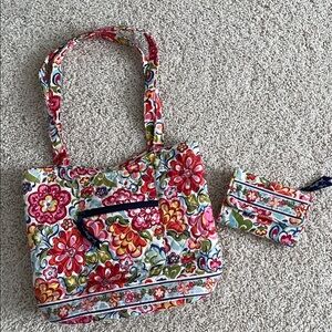 Vera Bradley Hope Garden Tote and Wallet Set